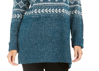 Suéter túnica feminino Fair Isle Fi Dark Kale da Style &amp; Co