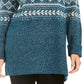 Suéter túnica feminino Fair Isle Fi Dark Kale tamanho extra pequeno