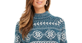 Suéter túnica feminino Fair Isle Fi Dark Kale da Style &amp; Co