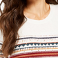 Suéter listrado com tachas feminino Style &amp; Co, branco, tamanho XX-G