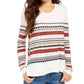 Suéter listrado com tachas feminino Style &amp; Co, branco, tamanho X-G