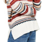 Suéter listrado com tachas feminino Style &amp; Co, branco, tamanho X-G