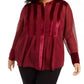 Blusa Alfani Feminina Plus Velvet com Acabamento Vinho Tamanho 1X