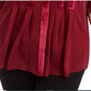 Blusa Alfani Feminina Plus Velvet com Acabamento Vinho Tamanho 1X
