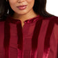 Blusa feminina Alfani Plus Size com acabamento em veludo, vermelha, tamanho X-Large