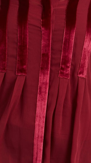 Blusa feminina Alfani Plus Size com acabamento em veludo, vermelha, tamanho X-Large