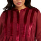 Blusa feminina Alfani Plus Size com acabamento em veludo, vinho, tamanho 3X