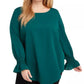 Blusa assimétrica plus size feminina Alfani verde escuro tamanho 0X
