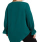 Blusa assimétrica plus size feminina Alfani verde escuro tamanho 0X
