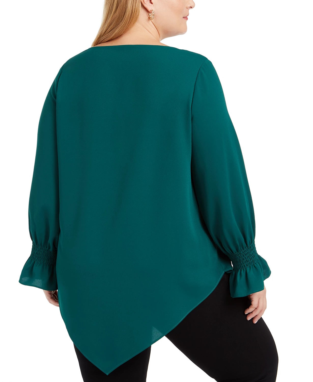 Blusa assimétrica plus size feminina Alfani verde escuro tamanho 0X