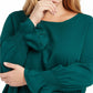 Blusa assimétrica plus size feminina Alfani verde escuro tamanho 0X