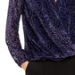 Blusa feminina Alfani Burnout estampada, roxa, tamanho 2, extra grande