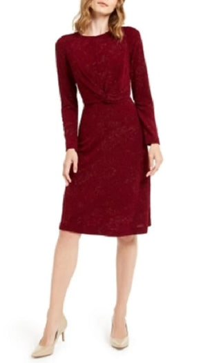 Vestido Alfani Feminino Tonal Twist-Waist Vermelho Tamanho P