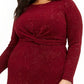 Vestido Alfani Plus Size Feminino com Cintura Torcida Vinho Tamanho XXG