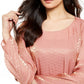 Top feminino metálico com bolhas Alfani rosa tamanho pequeno
