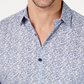 Camisa Alfani Masculina com Estampa Geoestática Branca Tamanho 2 X-G