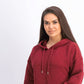 Ideology Moletom com capuz feminino com zíper vermelho tamanho médio