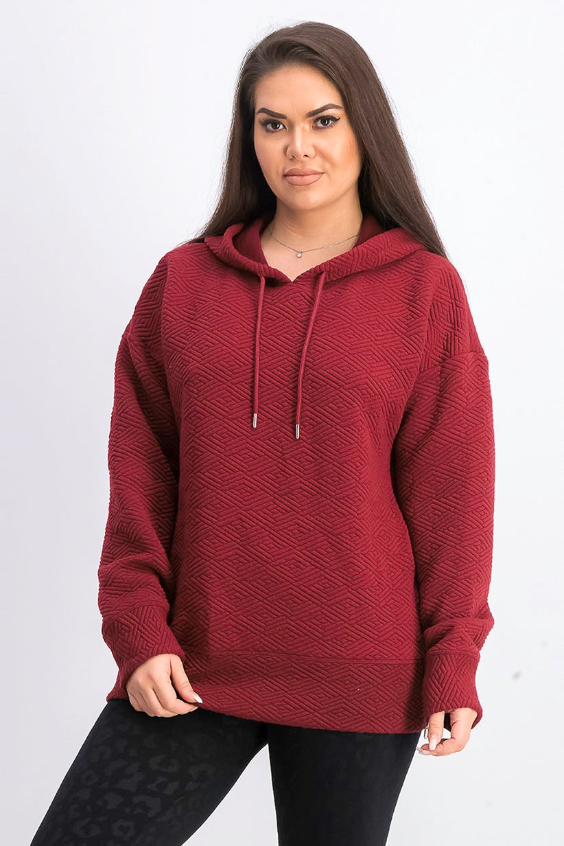 Ideology Moletom com capuz feminino com zíper vermelho tamanho XX-G
