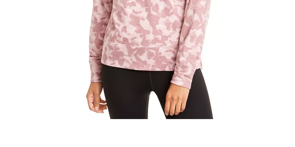 Ideology Moletom com capuz feminino com zíper e brilho rosa tamanho XX-G