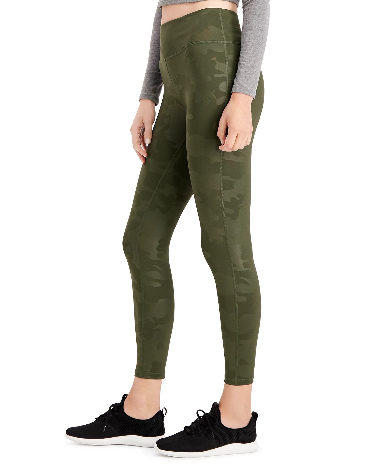 Leggings femininas camufladas da Ideology, tamanho XX-G, verde