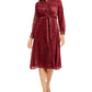 Vestido-camisa feminino Alfani Velvet Burnout com cinto, marrom, tamanho 8