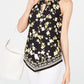 INC International Concepts Top Halter Estampado com Decote em Fechadura Feminino Amarelo Escuro Tamanho Extra Grande
