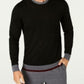 Suéter masculino Tasso Elba de lã merino, preto, tamanho XXG