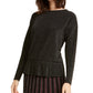 Top peplum metálico feminino Alfani, preto, tamanho médio