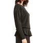 Top peplum metálico feminino Alfani, preto, tamanho médio