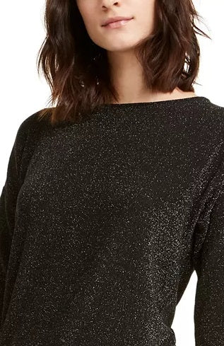 Top peplum metálico feminino Alfani, preto, tamanho extragrande