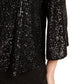 Top Alfani Feminino Petite com Lantejoulas e Manga Sino Preto Tamanho Petite