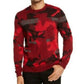 Suéter masculino Alfani Abstract Jacquard com gola redonda, vermelho, tamanho grande