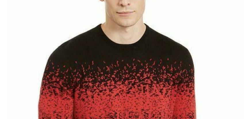 Suéter masculino Alfani Ombre Rib Crewneck Vermelho Tamanho XX-G