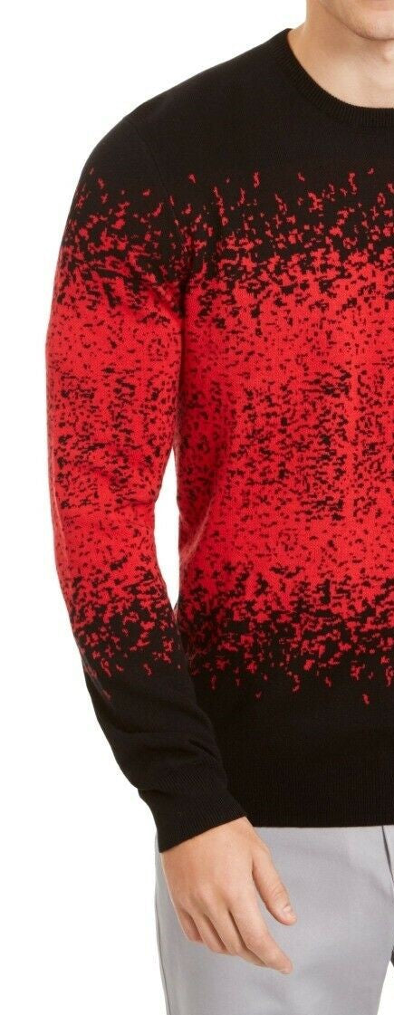 Suéter masculino Alfani com gola redonda e canelado Ombre Rib, vermelho, tamanho grande