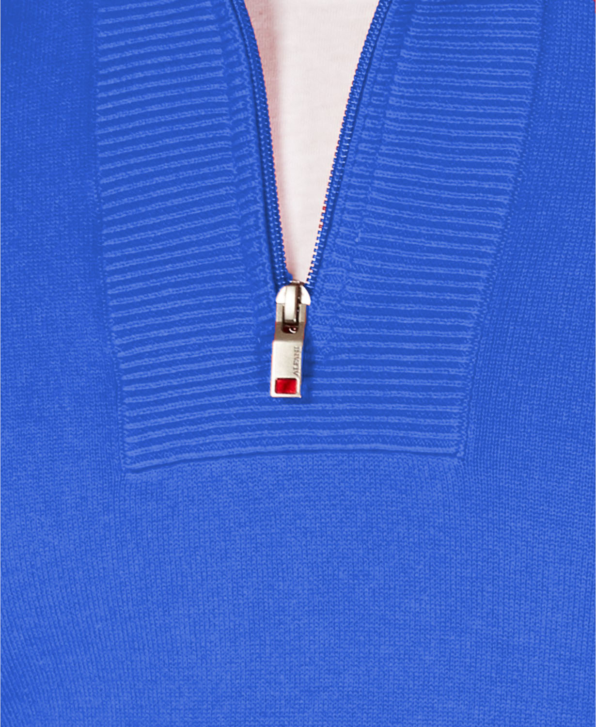 Suéter Alfani Masculino com Zíper e Punhos Canelados, Azul Primário, Tamanho Grande