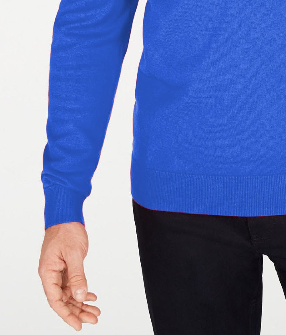 Suéter Alfani Masculino com Zíper e Punhos Canelados Azul Tamanho P
