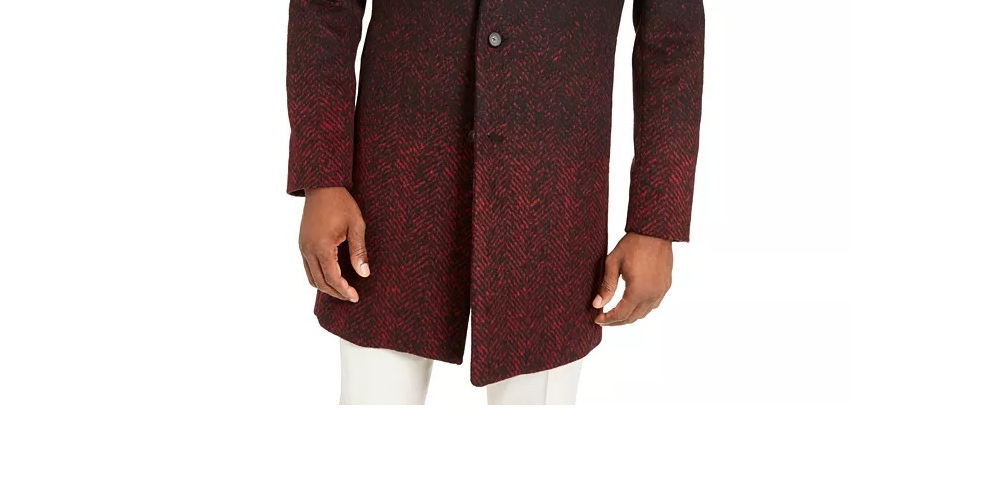 Jaqueta masculina Alfani Ombre Herringbone preta tamanho X-Large