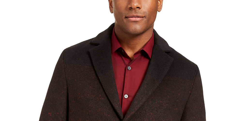 Jaqueta masculina Alfani Ombre Herringbone vermelha tamanho médio