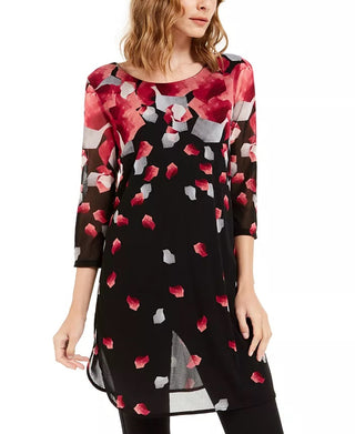 Túnica Alfani Feminina Estampada Manga 3/4 Rosa Tamanho Pequeno