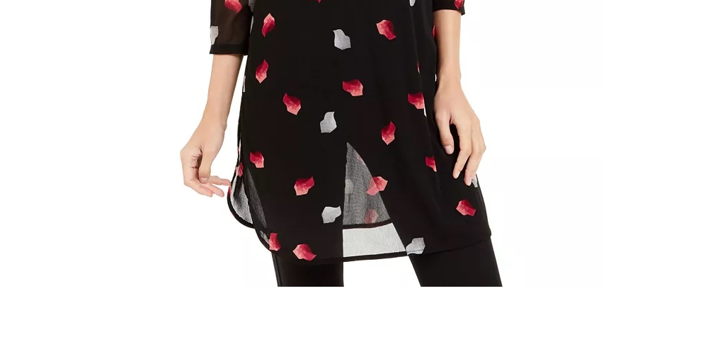 Túnica Alfani Feminina Estampada Manga 3/4 Rosa Tamanho Pequeno