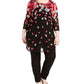 Blusa túnica feminina Alfani plus size estampada com manga 3/4 rosa tamanho 2 extra grande