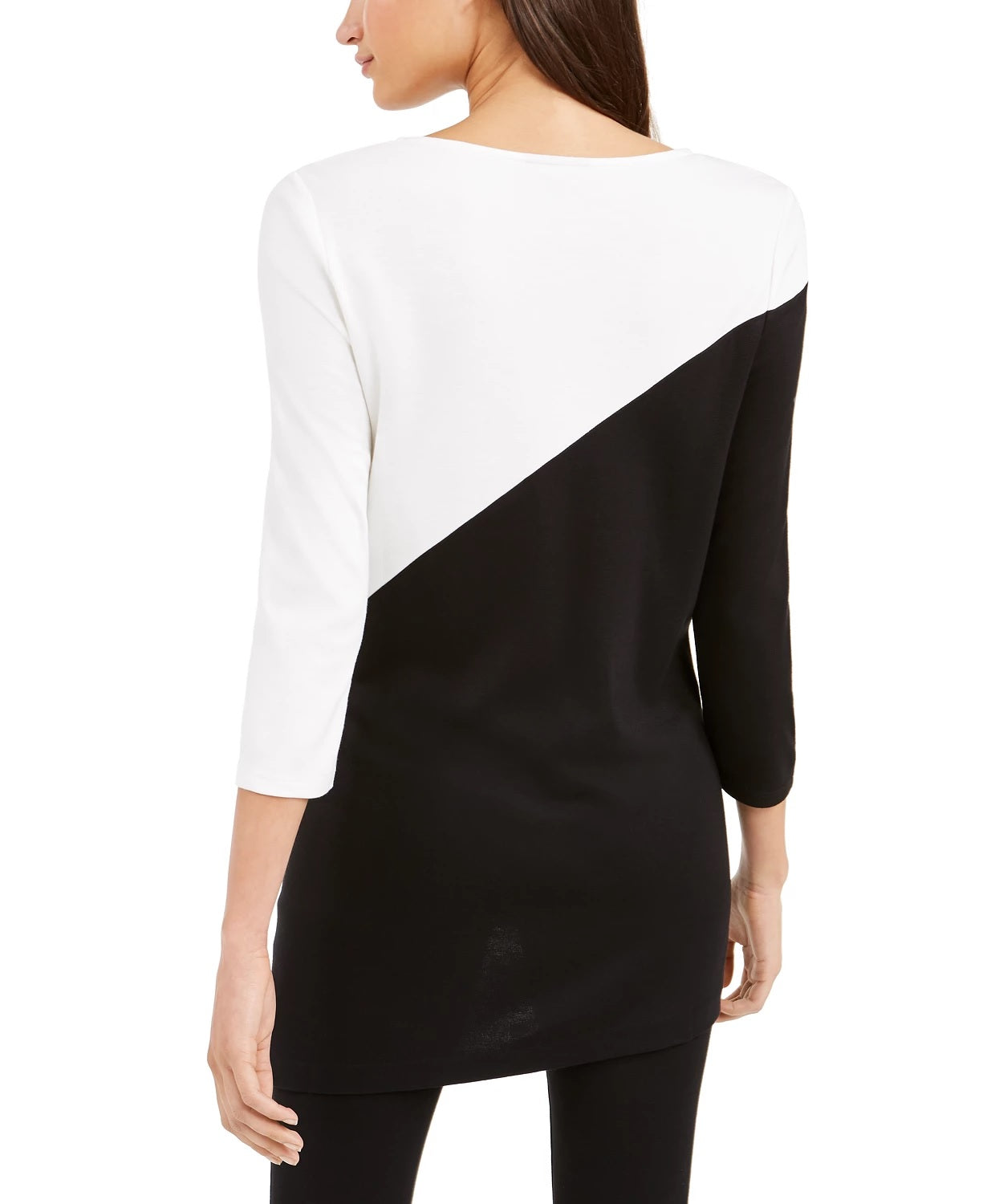 Túnica Alfani Feminina Petite Colorblock Preta Tamanho X-Grande