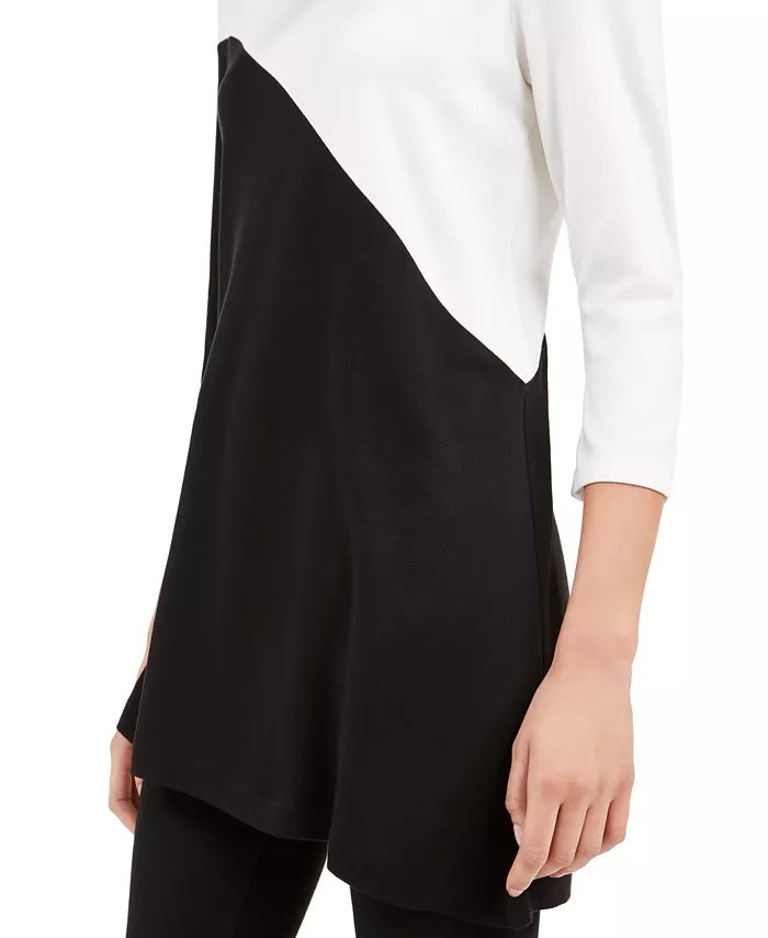 Túnica Alfani Feminina Petite Colorblock Preta Tamanho X-Grande