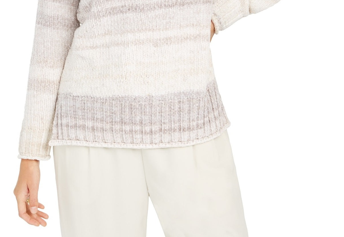 Suéter Feminino Estilo &amp; Co Chenille Tingido Espacial Cinza Sp Acedye Tamanho Grande