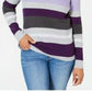 Karen Scott Suéter listrado Emma Cotton Feminino Roxo Tamanho Pequeno Grande