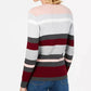 Karen Scott Suéter listrado de algodão Emma feminino, vermelho, tamanho pequeno, grande