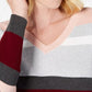 Karen Scott Suéter listrado de algodão Emma feminino, vermelho, tamanho pequeno, grande