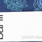Lenço de bolso masculino Bar III Abstract Paisley azul marinho tamanho regular