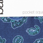 Lenço de bolso masculino Bar III Abstract Paisley azul marinho tamanho regular