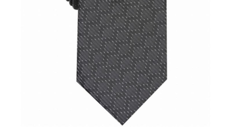 Gravata Alfani Masculina Slim Geometric Grid Azul Tamanho Regular